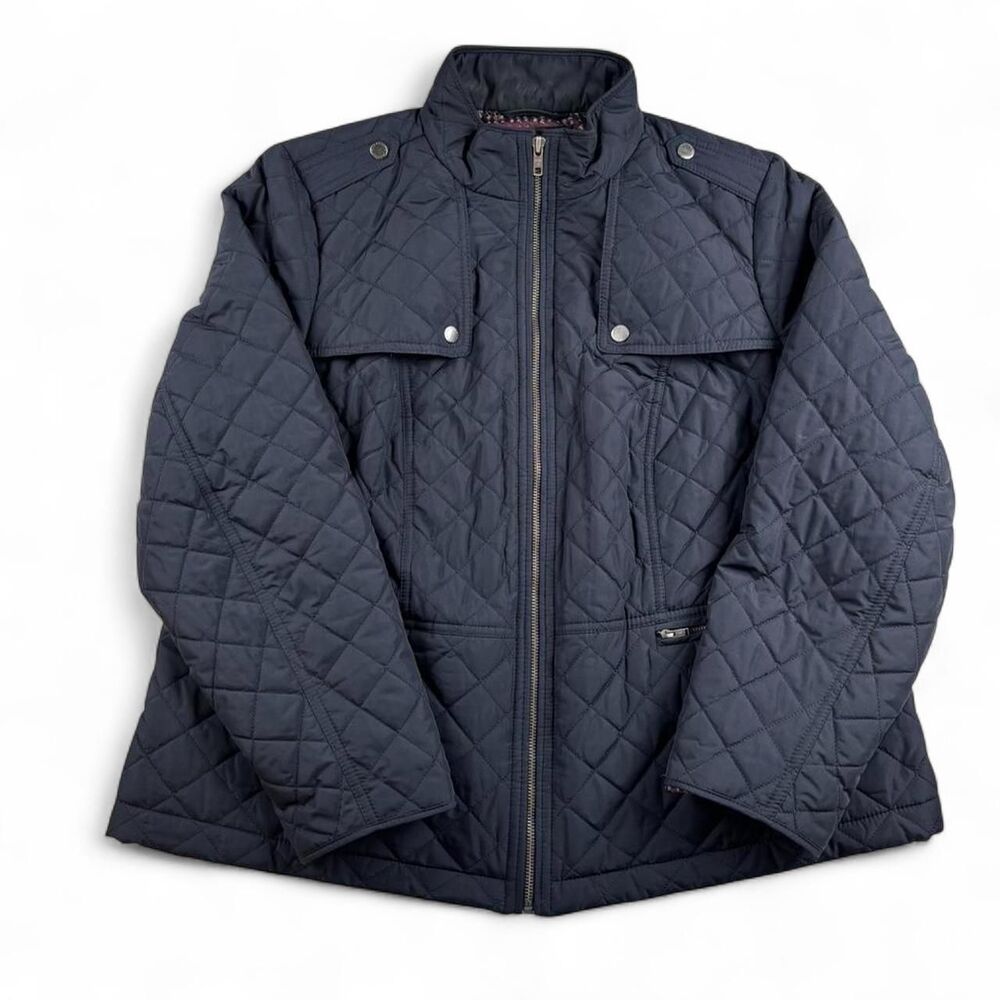 Talbots Navy Quilted Jacket Women’s 2XP Plus - Lightweight Puffer Coat
